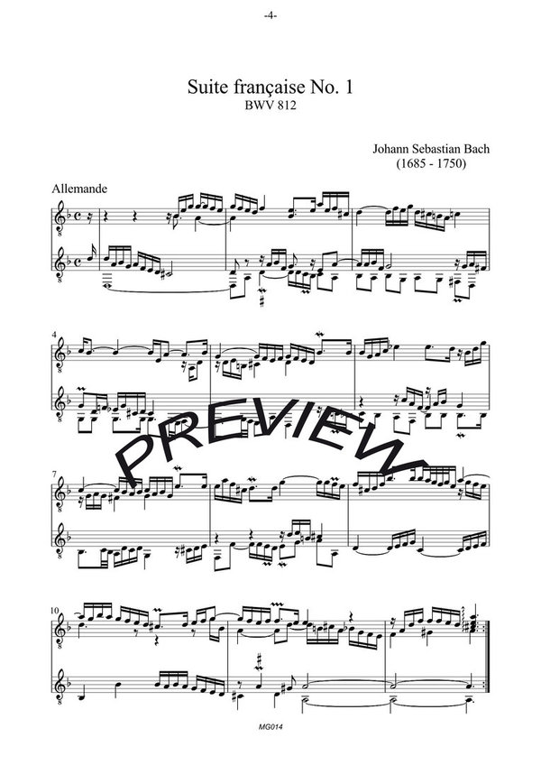 BACH Französische Suite No. 1, BWV 812